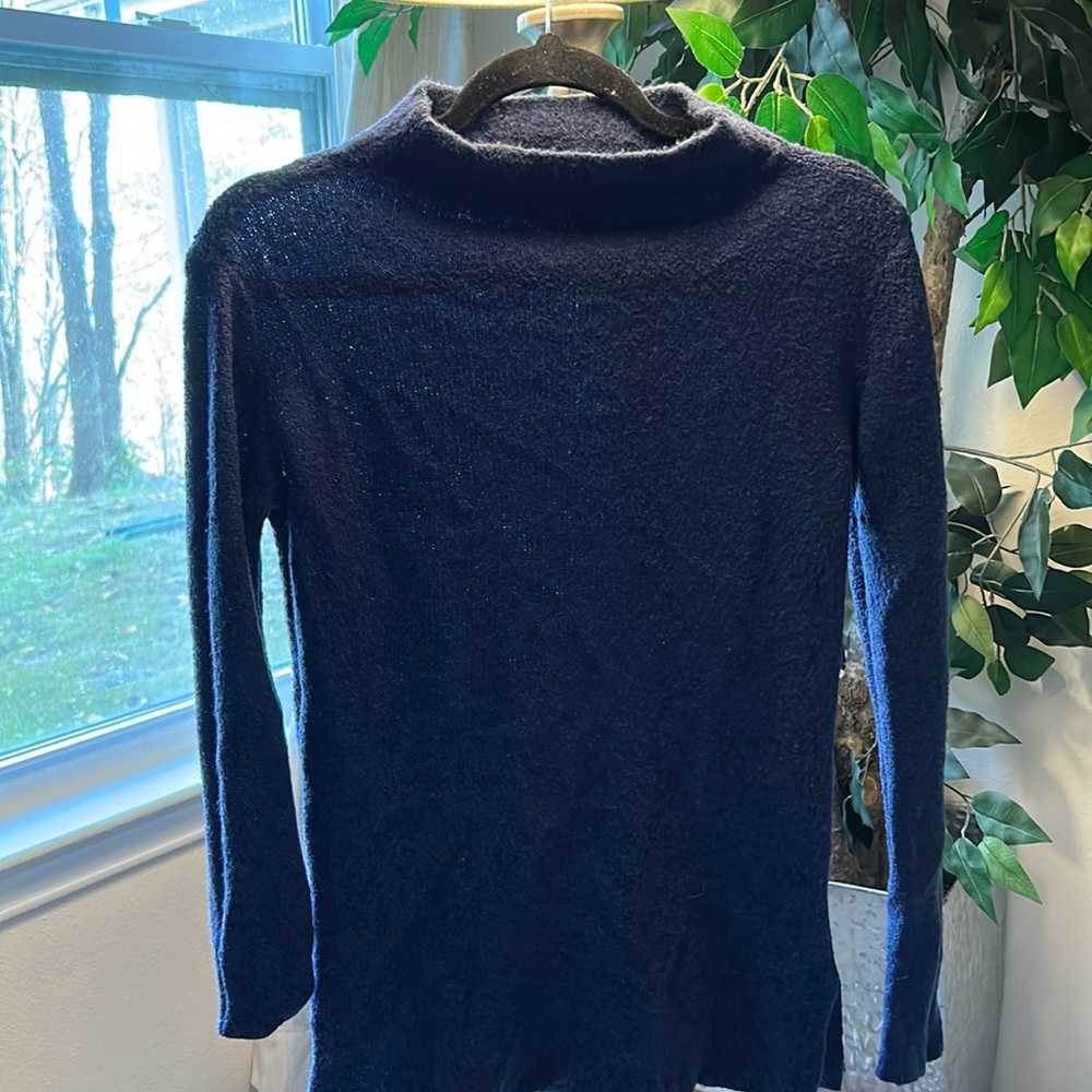 Blue cowl neck sweater